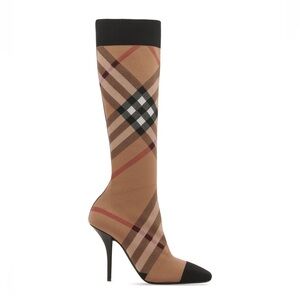 Burberry knitted check sock boots